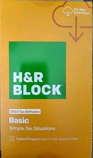 H & R Block Tax Software Basic Simple 2024 PC/MAC Download 