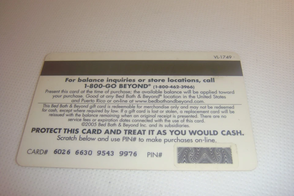 Tarjeta de regalo Bed Bath & Beyond 2005 de $25 usada sin valor de $ coleccionable solo $1,50 Foto 2 de 4