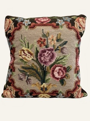 Vintage Blumen Gobelin Kissen