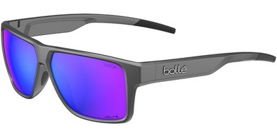 Bolle Temper Polarized Titanium Matte Square Sunglasses w/ Mirror Lens BS042001