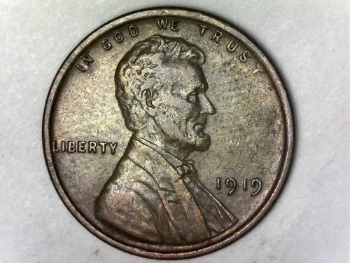 1919, Lincoln Cent-VF+-XF