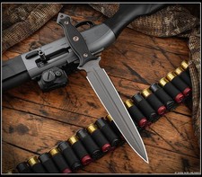 RMJ Tactical Nightshade Dagger Tungsten CPM-3V Blade, Black G-10, Kydex Sheath