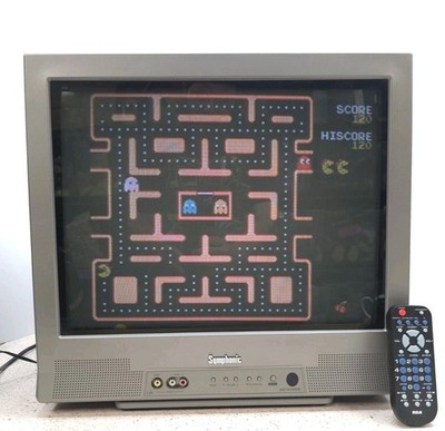 Symphonic WF203 20'' CRT Retro Gaming TV Tested Works W/ Remote Front AV Ports