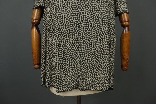 GUDRUN SJODEN Black White Polka Dot Lyocell Scoop Neck Blouse Top Size 2XL - Picture 3 of 12