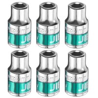 6Stk 1/2-Zoll-Antrieb,6-Punkt-SteckschlüSsel,9Mm,Cr-V,Metrisch,Flach,SilbergrüN