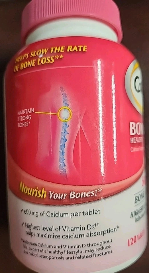 Caltrate Bone Health 600 & D3 Bone Strength Calcium 120Tablets Exp Date 11/25 - Image 3 of 4