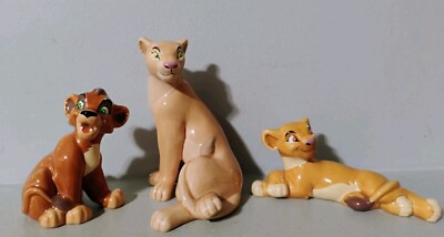 Vintage Disney Lion King II Nala King Kovu Cub Kiara Cub Ceramic Figurines Set