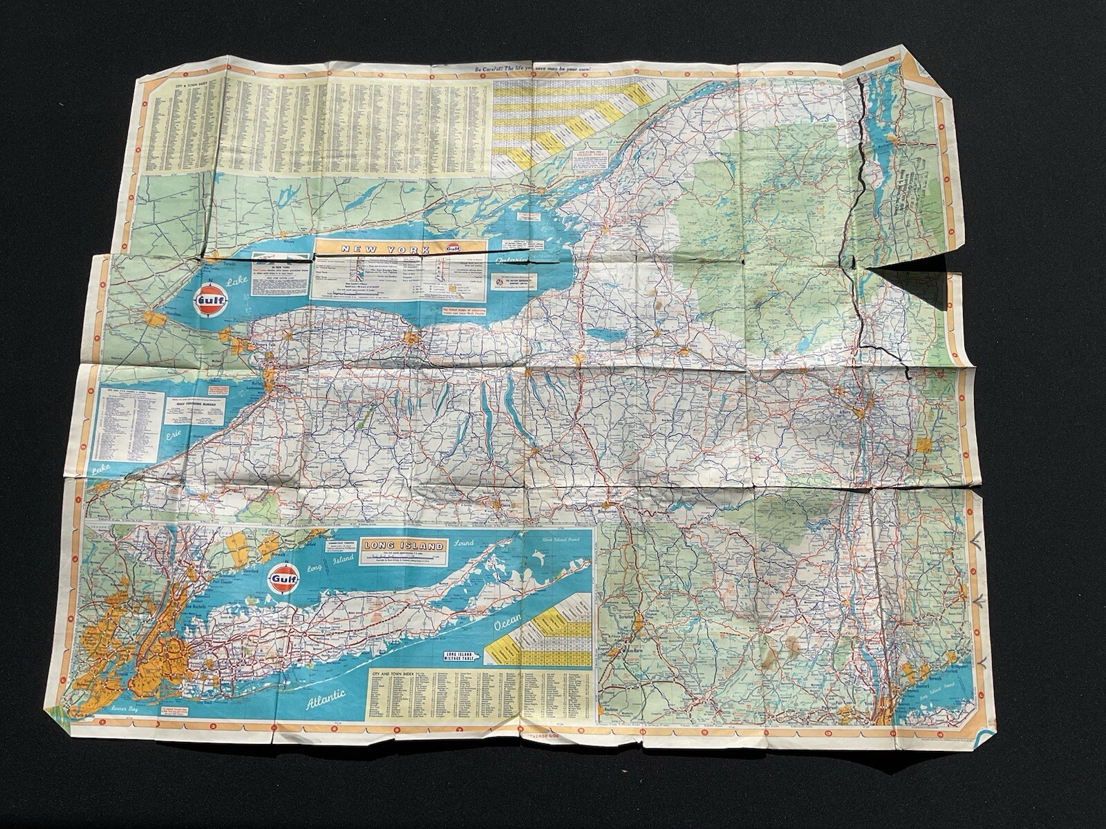 Vintage 1967 Gulf New York & New Jersey State Highway Travel Road Map M60