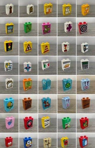 Lego Duplo Replacement Parts - Printed / Decorated Bricks 1x2x2 (U Pick /Choose) - Picture 2 of 70