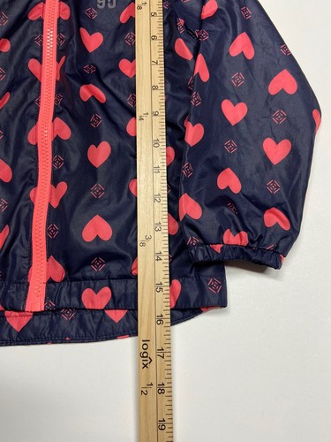 Osh Kosh B’gosh Girls 4T Spring Navy Pink Hearts Jacket Excellent Condition - Picture 7 of 11