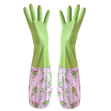 TRIXES Long Cleaning Gloves *All Colours* NEW Rubber Full Pond & Washing Gloves