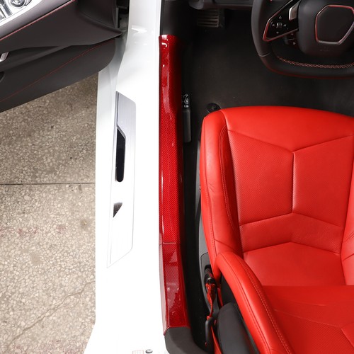 Red Real Carbon Fiber Full Interior Set Decor Cover Trim Kit for Corvette C8 20+ - Picture 432 of 444