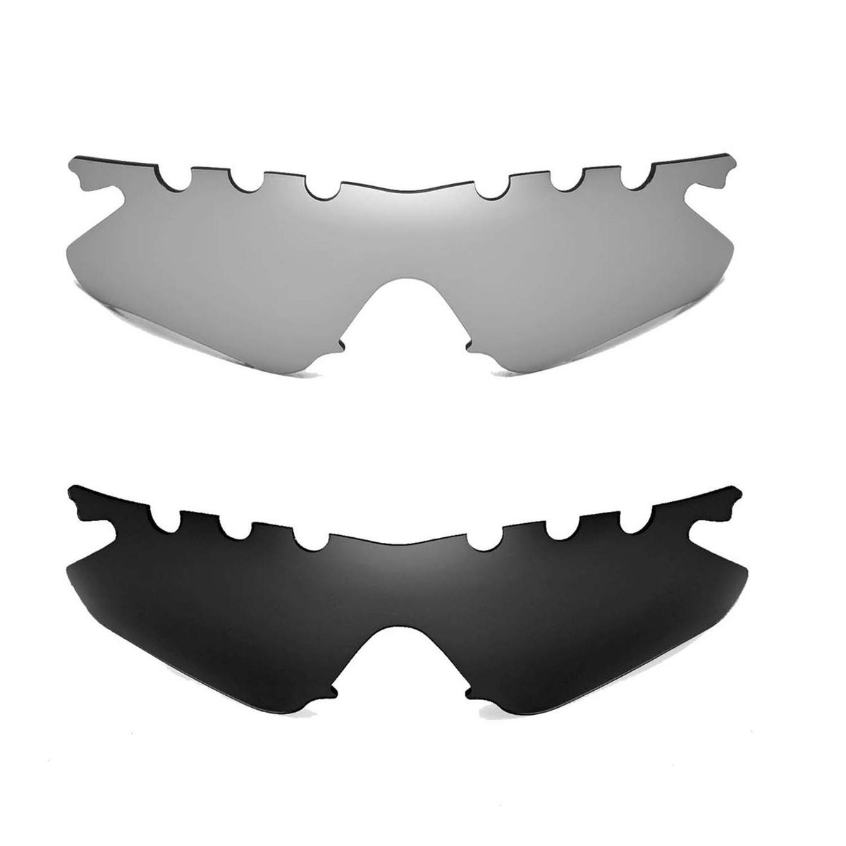 Walleva Titanium + Black Vented Polarized Lenses For Oakley M