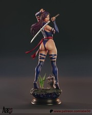 Psylocke 2 1 Unpainted 1/12 resin model kit and base abe