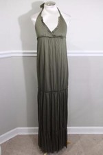 ALICE + OLIVIA Women's Olive Green Halter Maxi Dress Size S (DR500
