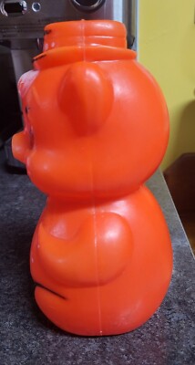 Regal Toys Vintage Late 1950's Orange Plastic Blow Mold Piggy Coin