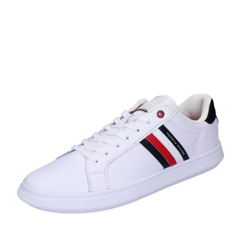 Tommy Hilfiger Essential Leather Cupsole Trainers - White - 44