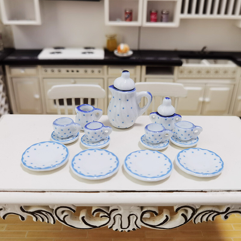 1Set Maßstab 1:12 Puppenhaus Miniatur Porzellan Kaffee Tee Set Küche Zubehör
