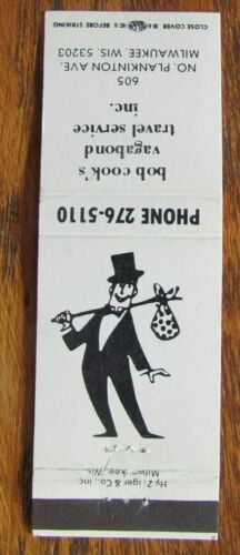 HOBO MATCHBOOK COVER: VAGABOND TRAVEL SERVICE (MILWAUKEE, WISCONSIN) BOB COOK E5 - Picture 1 of 1