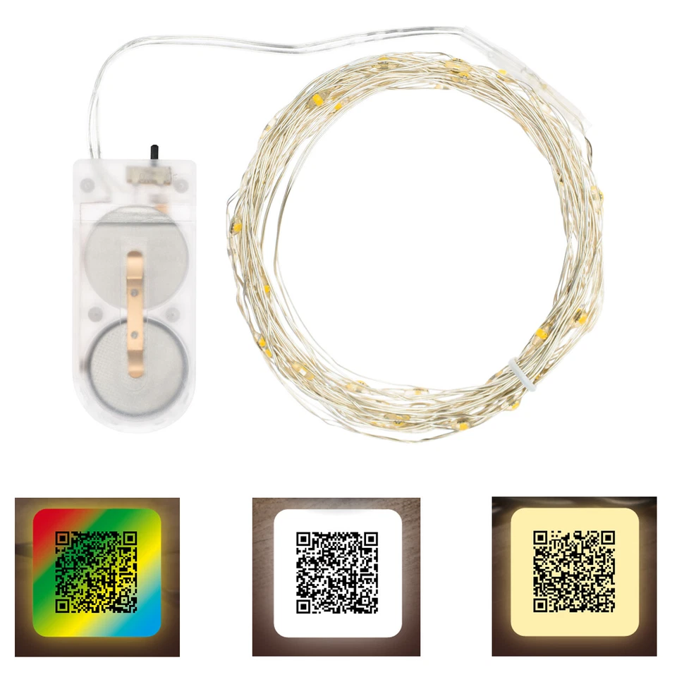 Luci Decorative di Natale Natalizie Alimentazione a Batteria Cavo Rame o Argento