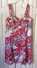 Kim Rogers A Line Summer Dress Sz 18 Stretch Cotton Smocked Back Adj Straps