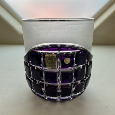 CAESAR CRYSTAL NERON Medium Cup Vase Signed  MASTERWORK Kunst Frost Bohemian ￼