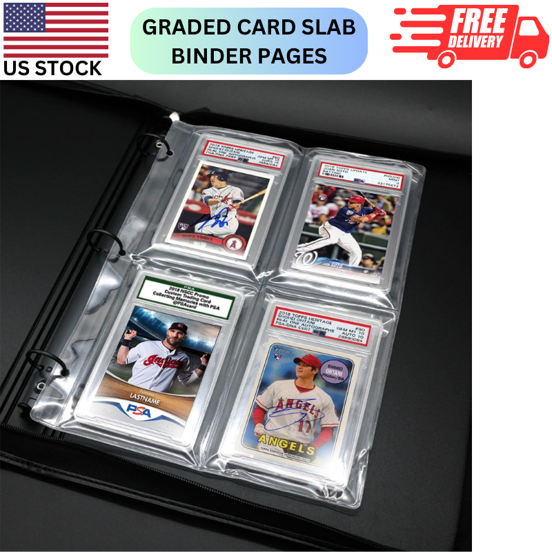 PSA Slab Binder Pages Graded Card Slab Binder Pages - Compatible With PSA,  BGS, BCCG 40-Point Slabs Psa Slab Storage
