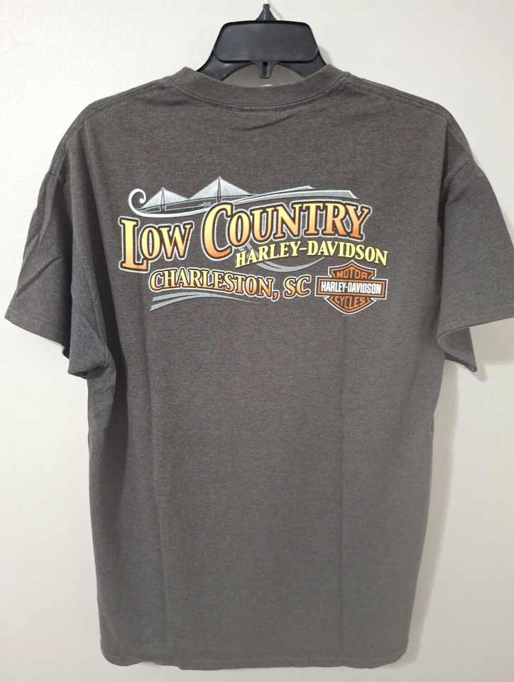 HarleyDavidson Low Country, Charleston, SC, Black Tshirt, Men's Large