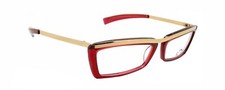 New Authentic Eye'DC V416 003 90s France Vintage Red Gold Plastic Eyeglasses NOS