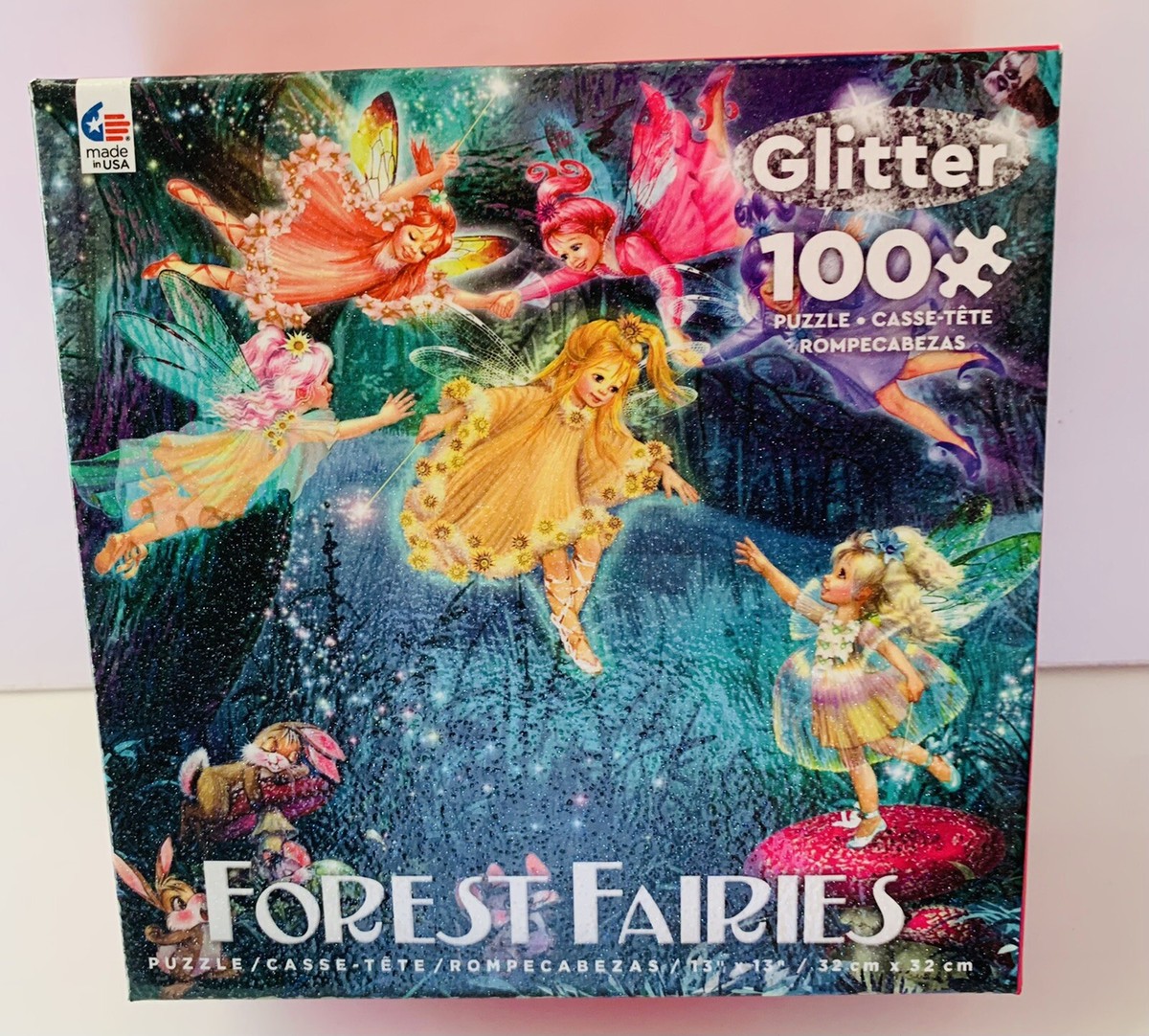 Forest Fairies - Fairy Ring of Six-Glitter 100 Piece Jigsaw Puzzle