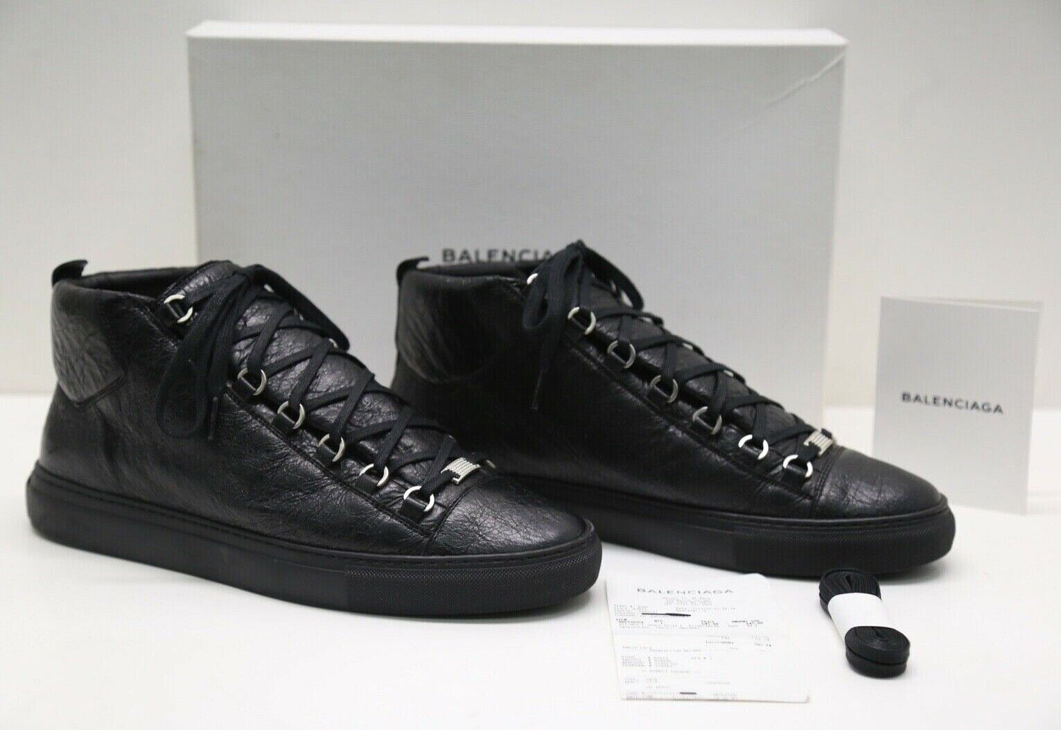 Balenciaga High Top Sneakers - Black - Size 44 / 11 (412381 WAY40 1000) |