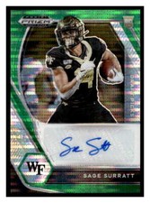 2021 Panini Prizm Sage Surratt Autograph Green Pulsar /25