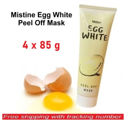 4 x 85g Mistine Egg White Peel Off Mask Facial Face Bright Anti-Blackhead Acne