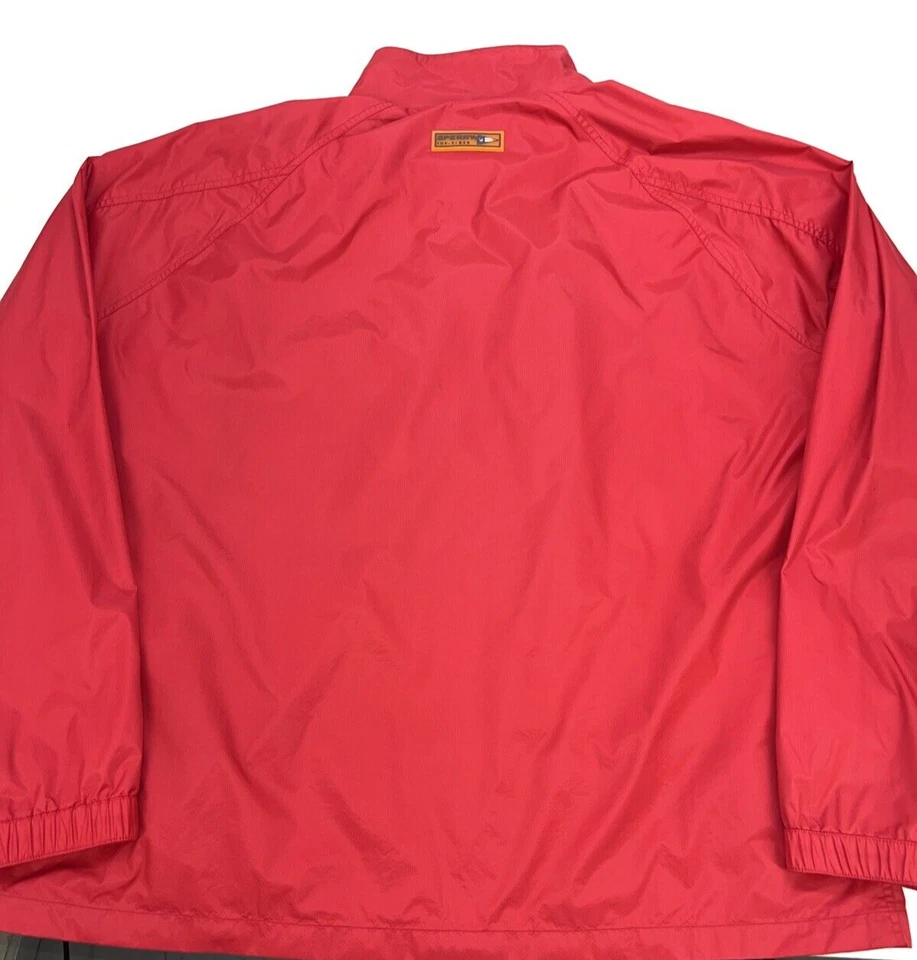 Chaqueta Sperry Top Sider Cremallera Completa Nylon Shell Manga Larga Hombres XXL Roja Foto 3 de 4