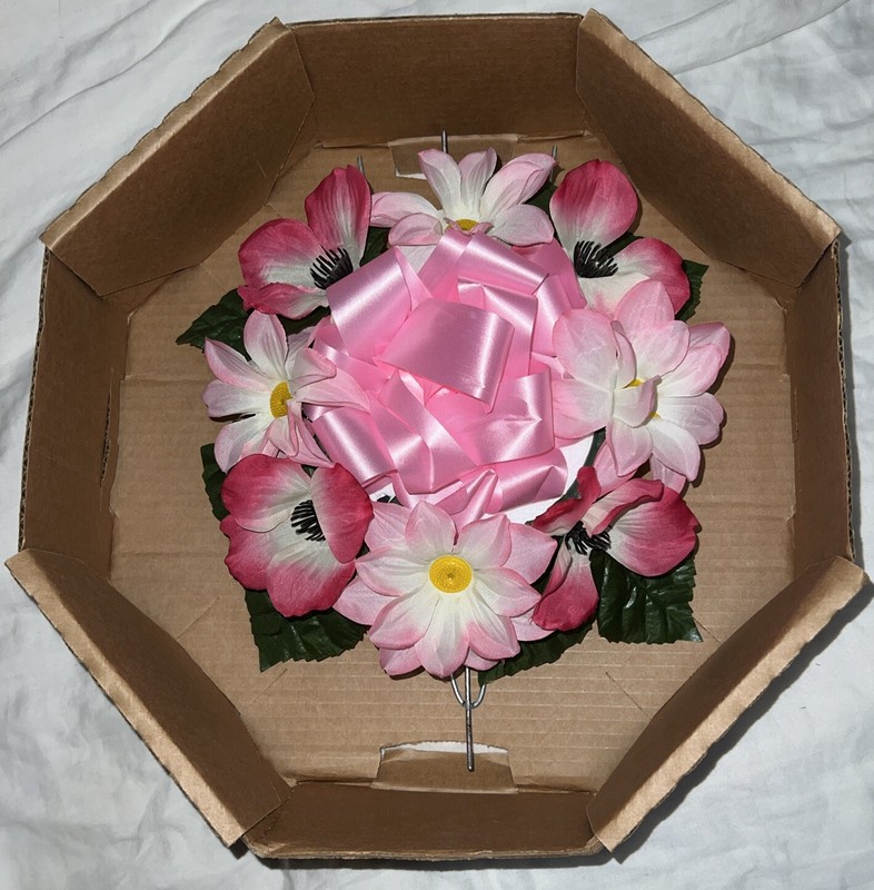 New, Mostly Pink, Memorial Wreath, Artificial Flowers