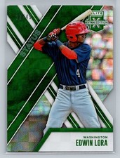 2017 Panini Elite Extra Edition #112 Edwin Lora Status Die Cut Emerald #/49