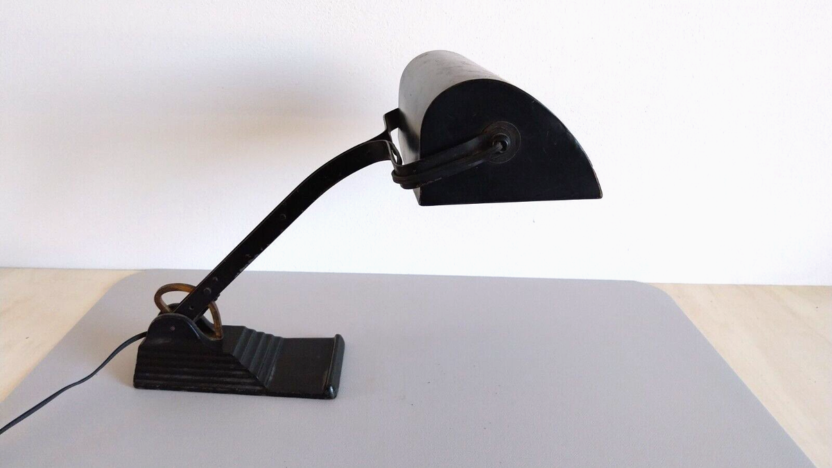 ANCIENE LAMPE De BUREAU De BANQUIER / NOTAIRE Opaline Heudreville-sur