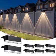 8 Pack Solar Fence Lights Outdoor, Deck Light Solar Powered, IP65 Waterproof Led