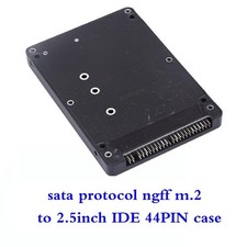 M.2 NGFF SATA SSD to 2.5 IDE 44pin Converter Adapter with Case Black