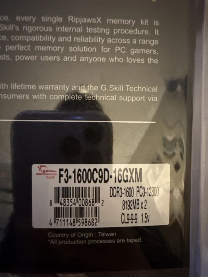 G. Skill 16GB DIMM 1600MHz PC3-12800 DDR3 SDRAM Memory - Image 2 of 2