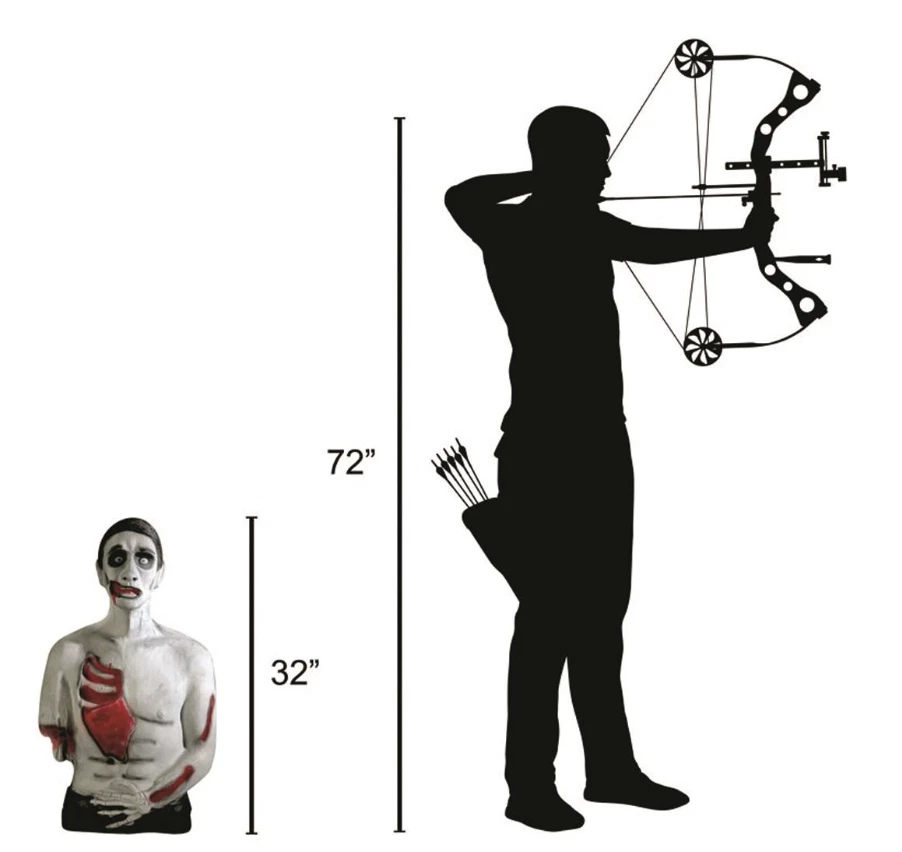 Undead Fred Zombie 3D Tiro con Arco Objetivo Espuma Autocurativa Portátil Práctica de Caza Foto 4 de 4