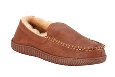 Haggar Men's Smooth Venetian Indoor/Outdoor Slipper Tan L