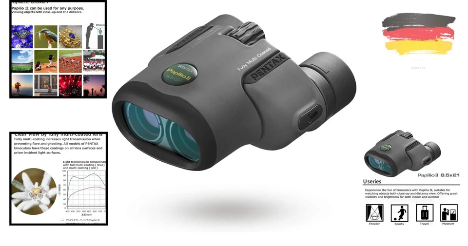 Papilio II Fernglas 8.5x21 - Asphärische Linsen für klare Sicht und Nahaufnahmen - Bild 2 von 4