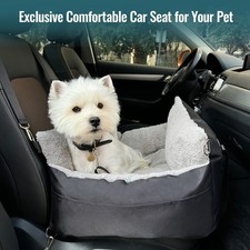 Pet Dog Car Booster Seat for Small Dogs Puppy Safety Belt Washable Soft Cushion