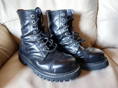 Angry Itch Boots Double Eyelets 41 schwarz Springerstiefel Stahlkappe Echt Leder