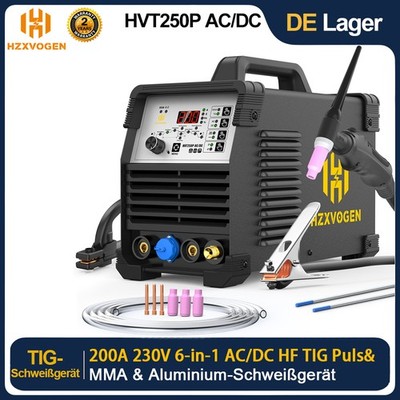 AC DC Aluminium TIG-Schweißgerät 200A 240V Puls TIG MMA IGBT Schweißer HVT250P