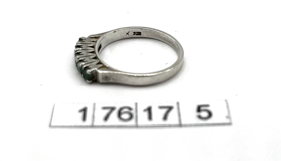 925/- Silberring, Peridot , Grün, Rund, Gr. 53, Sterlingsilber - Bild 3 von 3