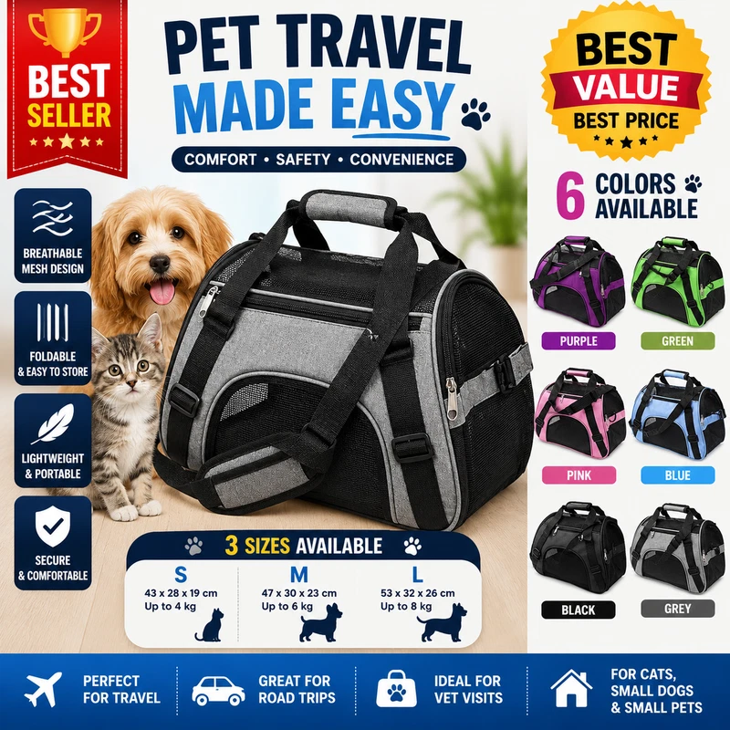 Portable Breathable Mesh Pet Carrier