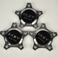 Lot Of 3 Ruff Racing C1046-1capr943 Chrome Wheel Center Caps Lot Of 3 Ruff Racing C1046-1capr943 Chrome Wheel Center Caps