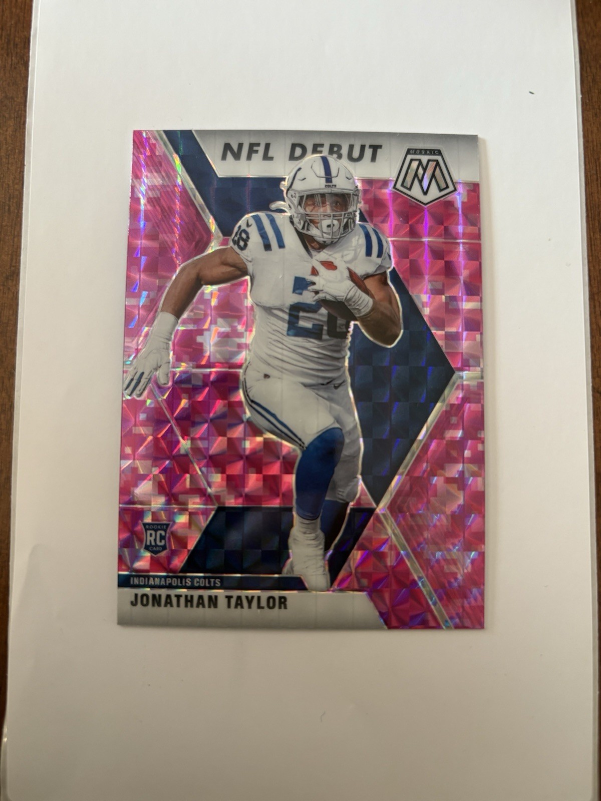 2020 Panini Mosaic - NFL Debut Jonathan Taylor #276 Camo Pink Mosaic Prizm (RC)
